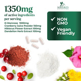 Nature's Nutrition D Mannose Supplement 1000mg with cranberry and hibiscus