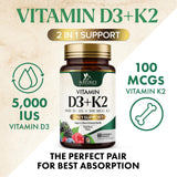 Nature's Nutrition D3 K2 chewable tablets close-up of tablet