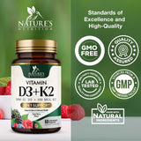 Nature's Nutrition D3 K2 chewable tablets with fresh berries
