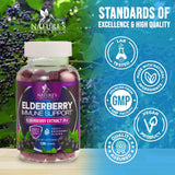 Nature's Nutrition Elderberry Gummies close-up of gummies