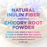 Nature's Nutrition Extra Strength Fiber Gummies with a handful of gummies