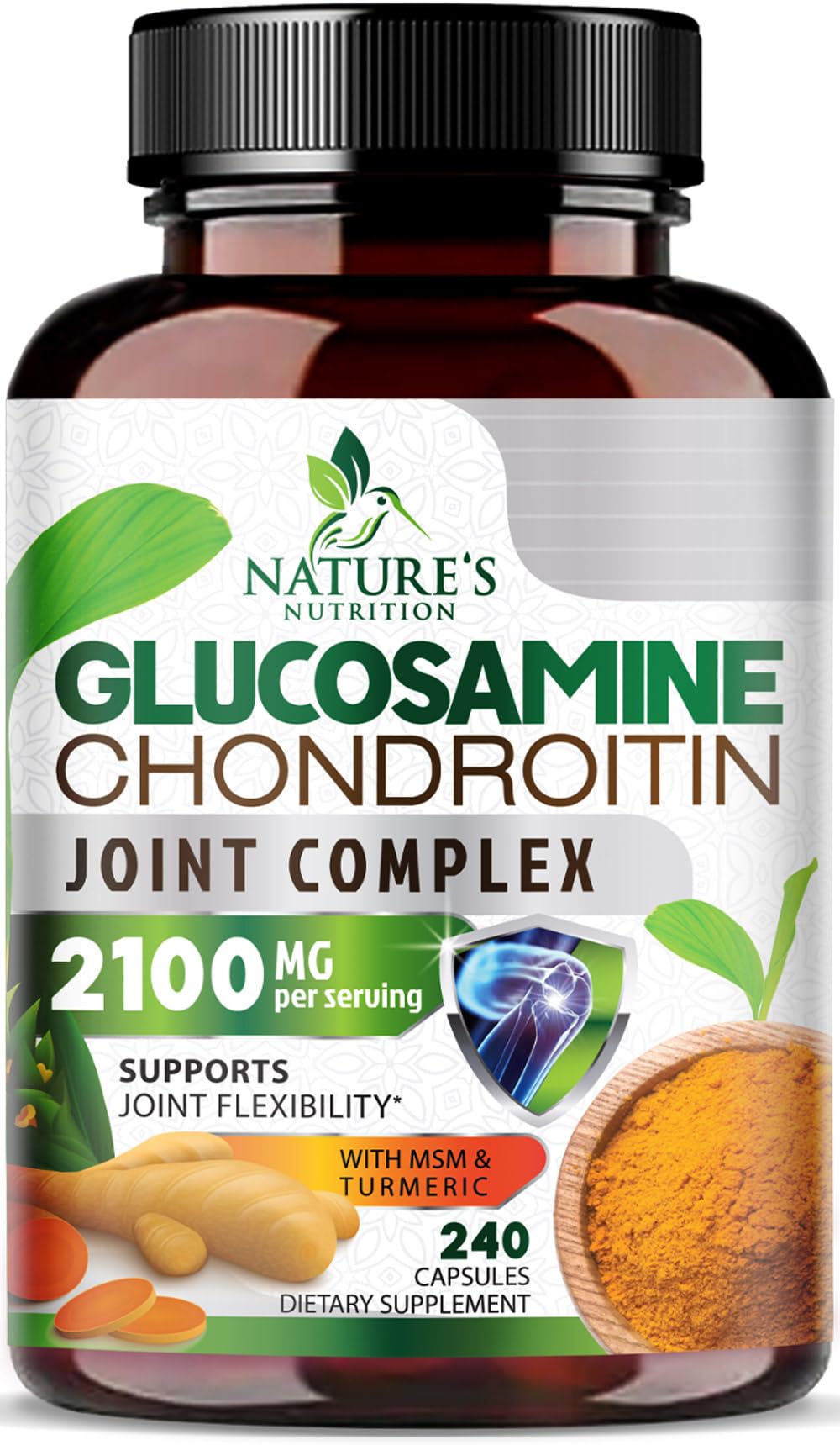 Nature's Nutrition Glucosamine Chondroitin MSM Complex 120 Capsules front view