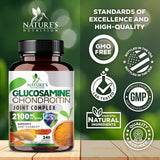 Nature's Nutrition Glucosamine Chondroitin MSM Complex capsules on a table