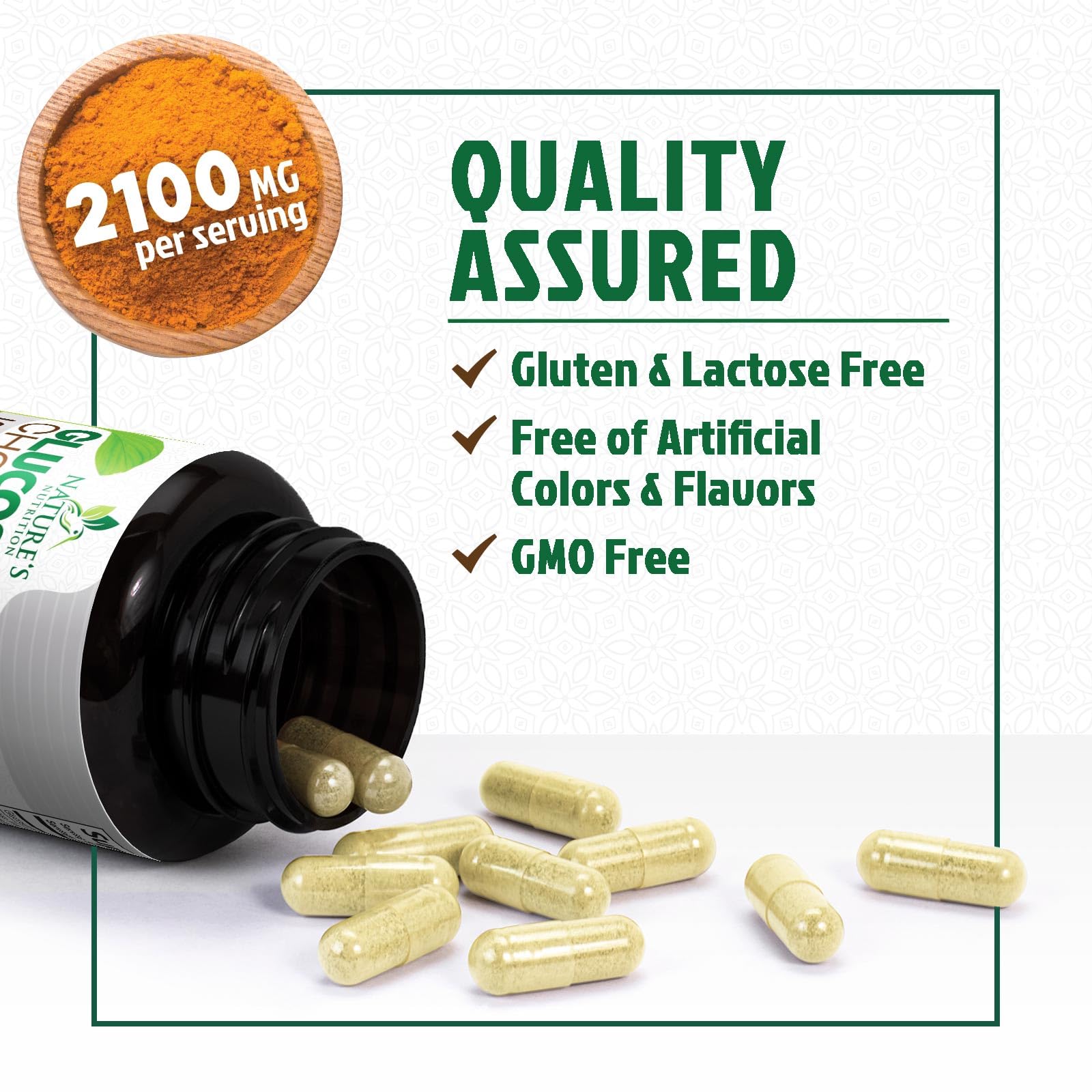 Nature's Nutrition Glucosamine Chondroitin MSM Complex close-up of capsules