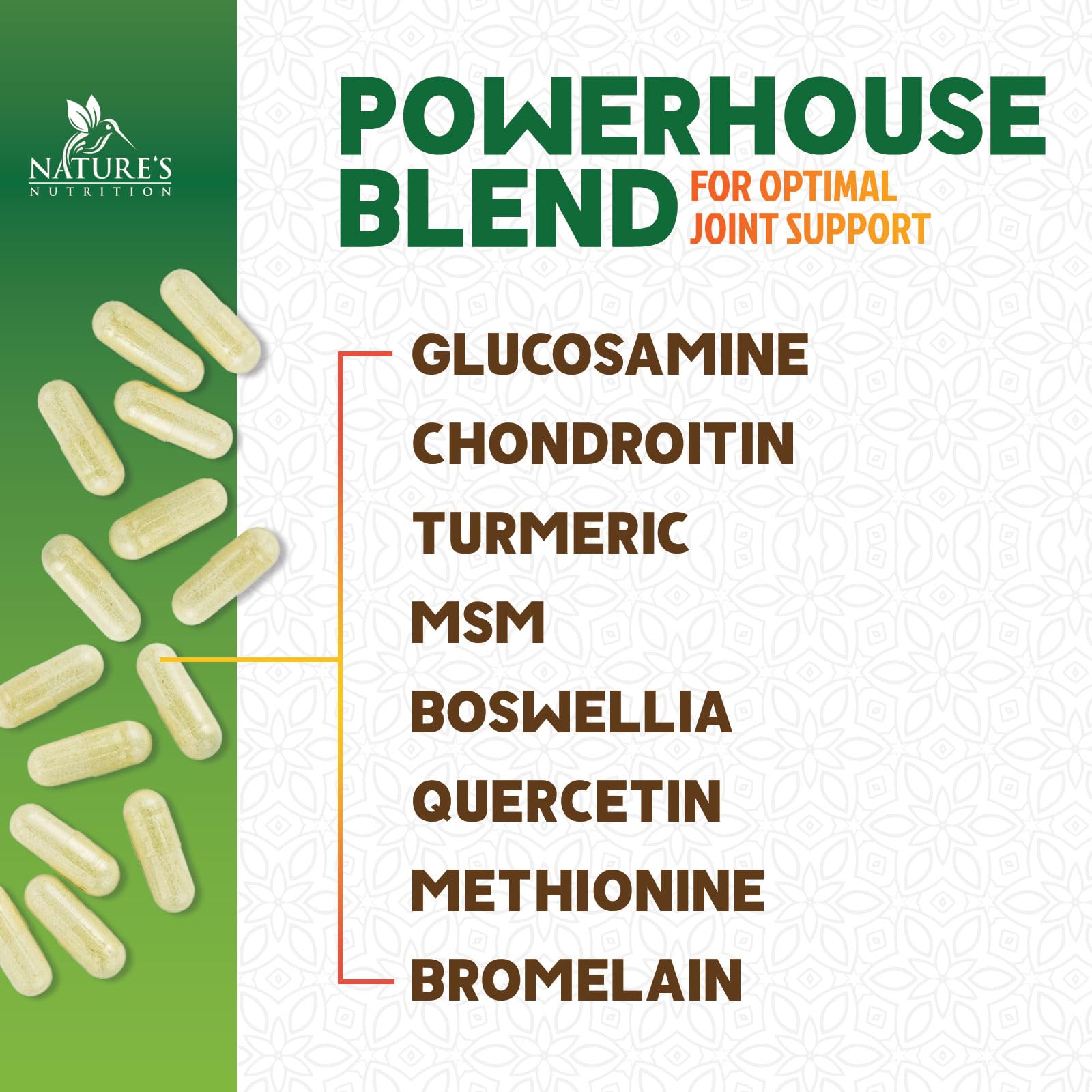 Nature's Nutrition Glucosamine Chondroitin MSM Complex ingredients list
