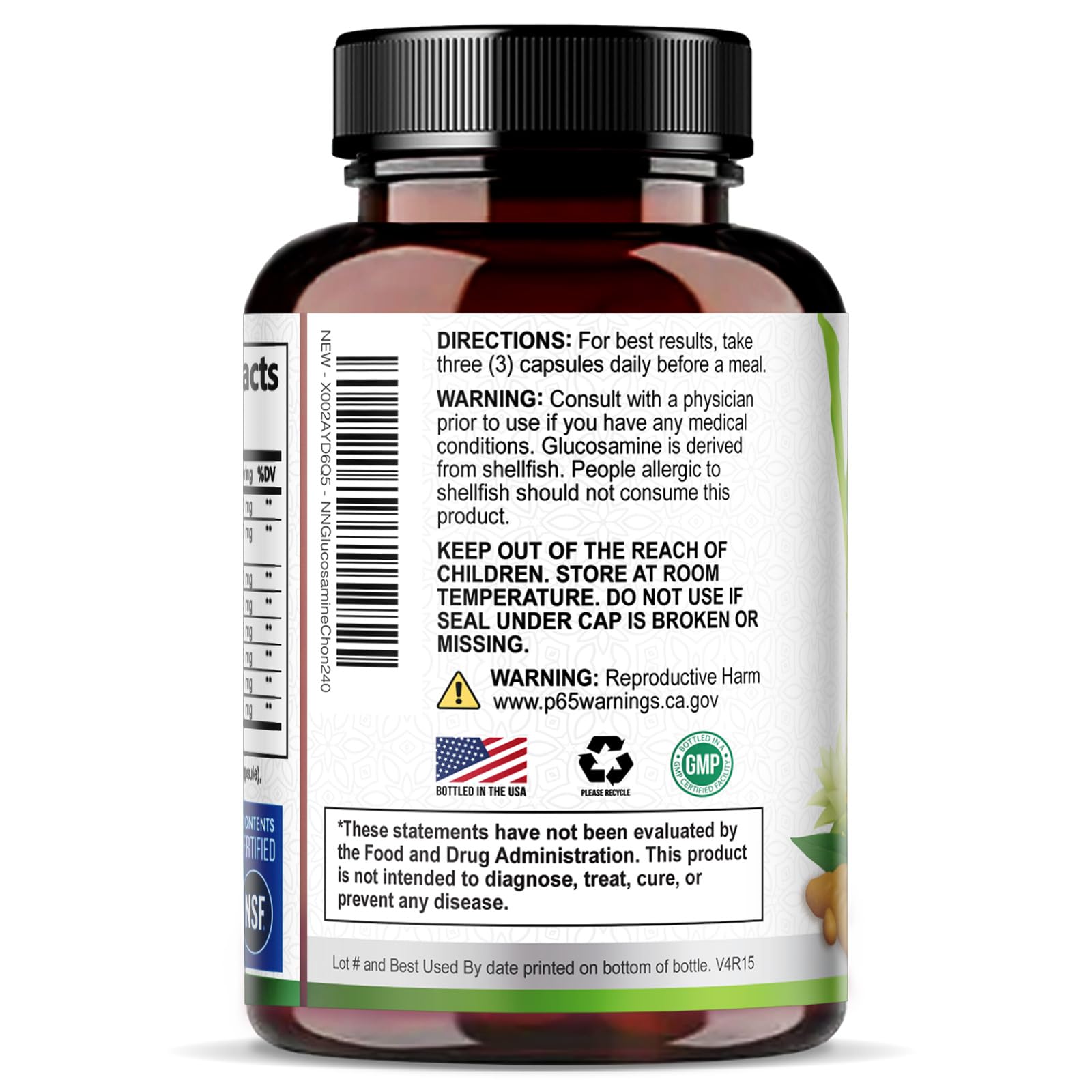 Nature's Nutrition Glucosamine Chondroitin MSM Complex product packaging