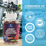 Nature's Nutrition Joint Support Gummies displayed with a measuring spoon