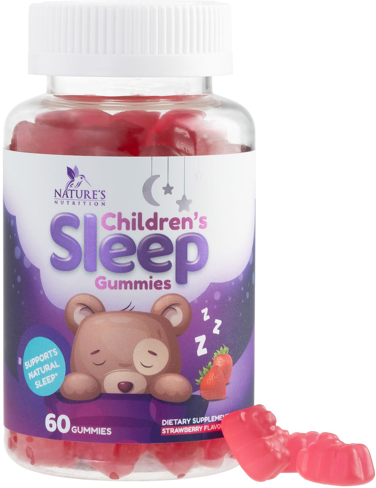 Nature's Nutrition Kids Melatonin Gummies 60 Count front view