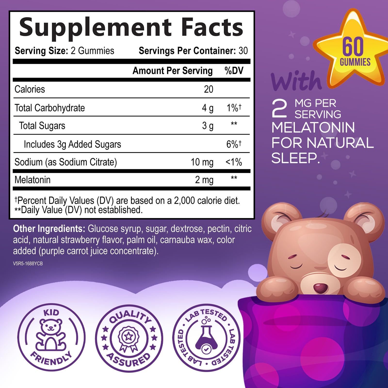 Nature's Nutrition Kids Melatonin Gummies packaging