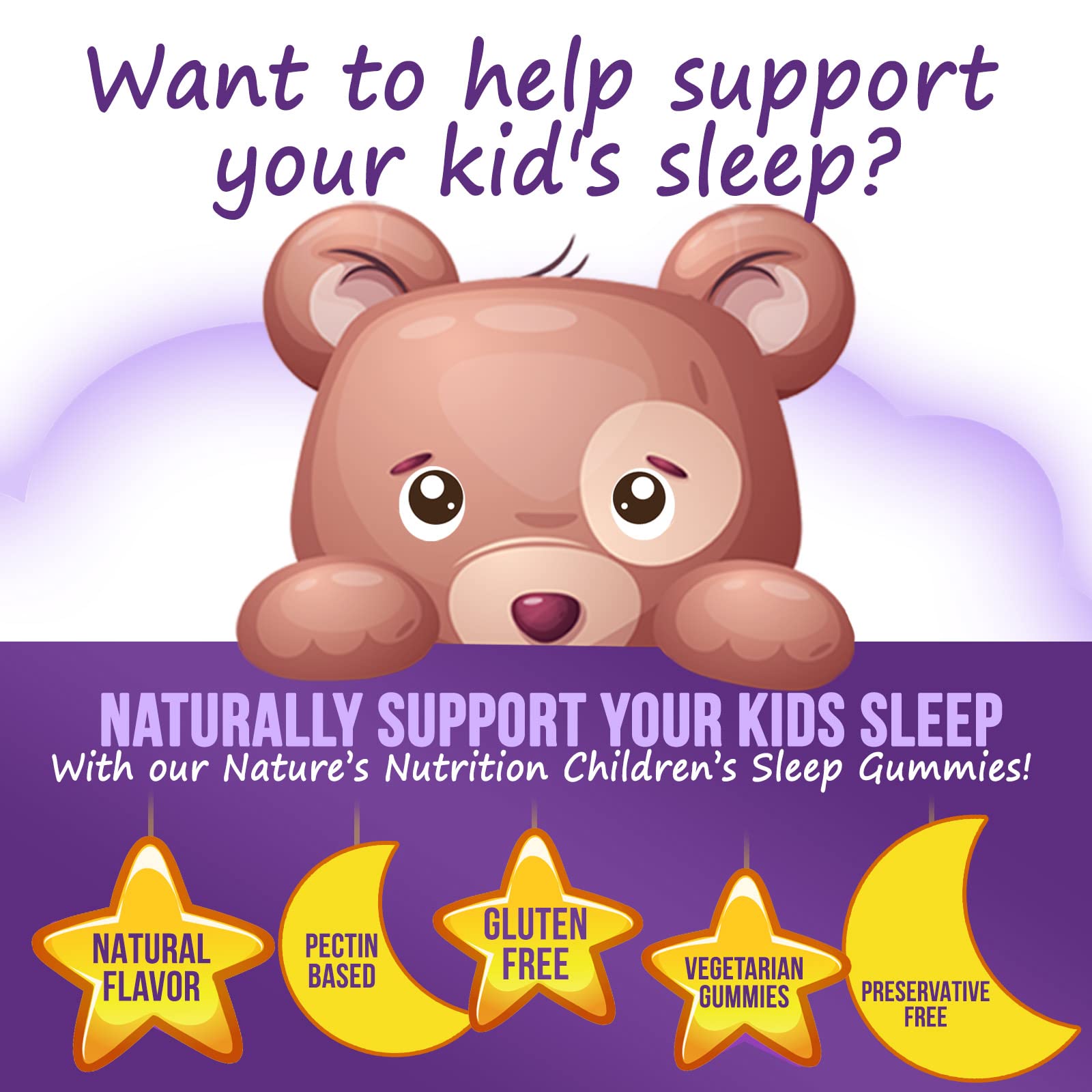 Nature's Nutrition Kids Melatonin Gummies with berries