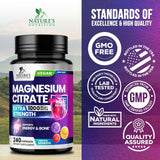 Nature's Nutrition Magnesium Citrate 1000mg bottle on a table