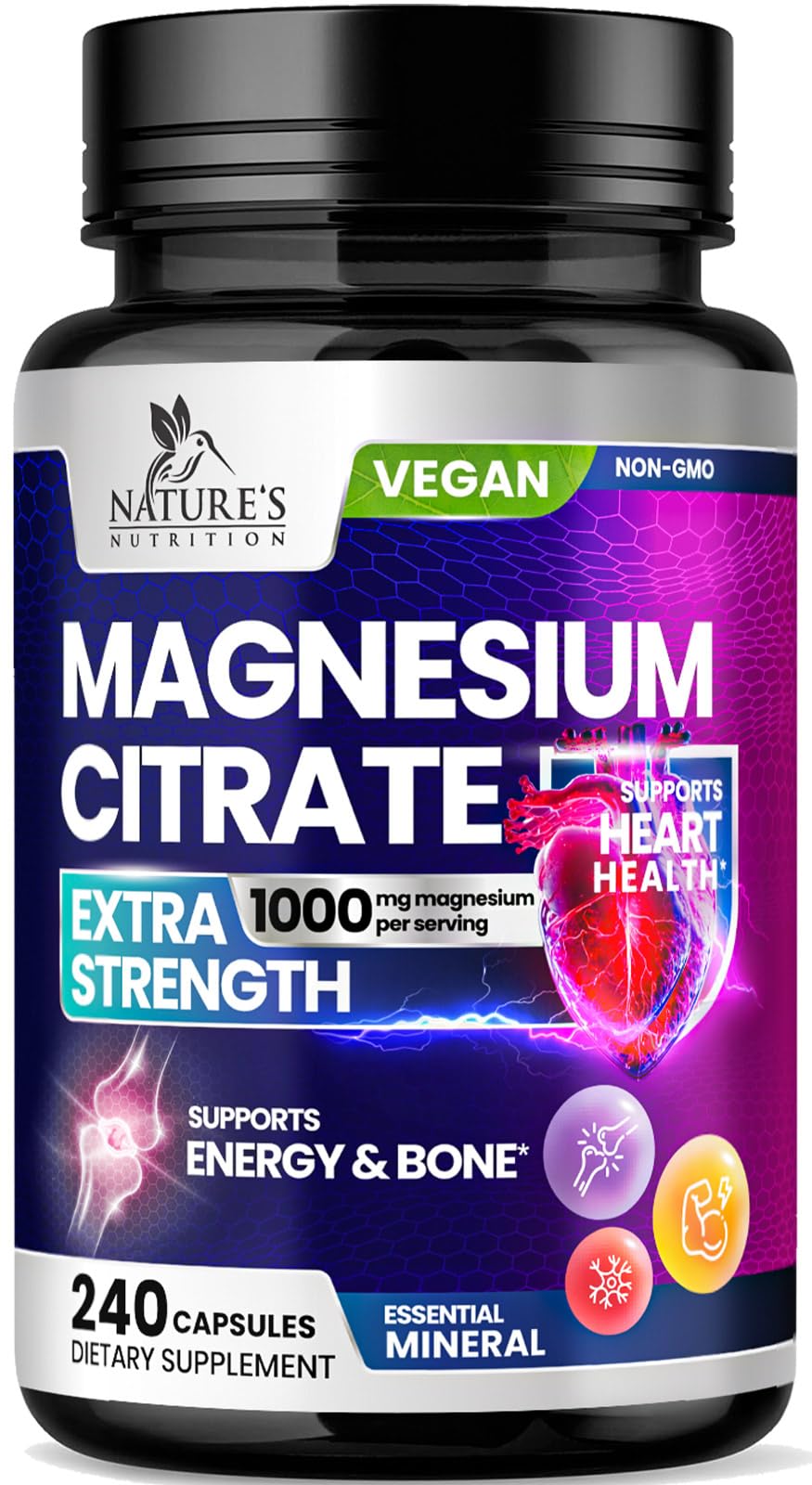 Nature's Nutrition Magnesium Citrate 1000mg front view