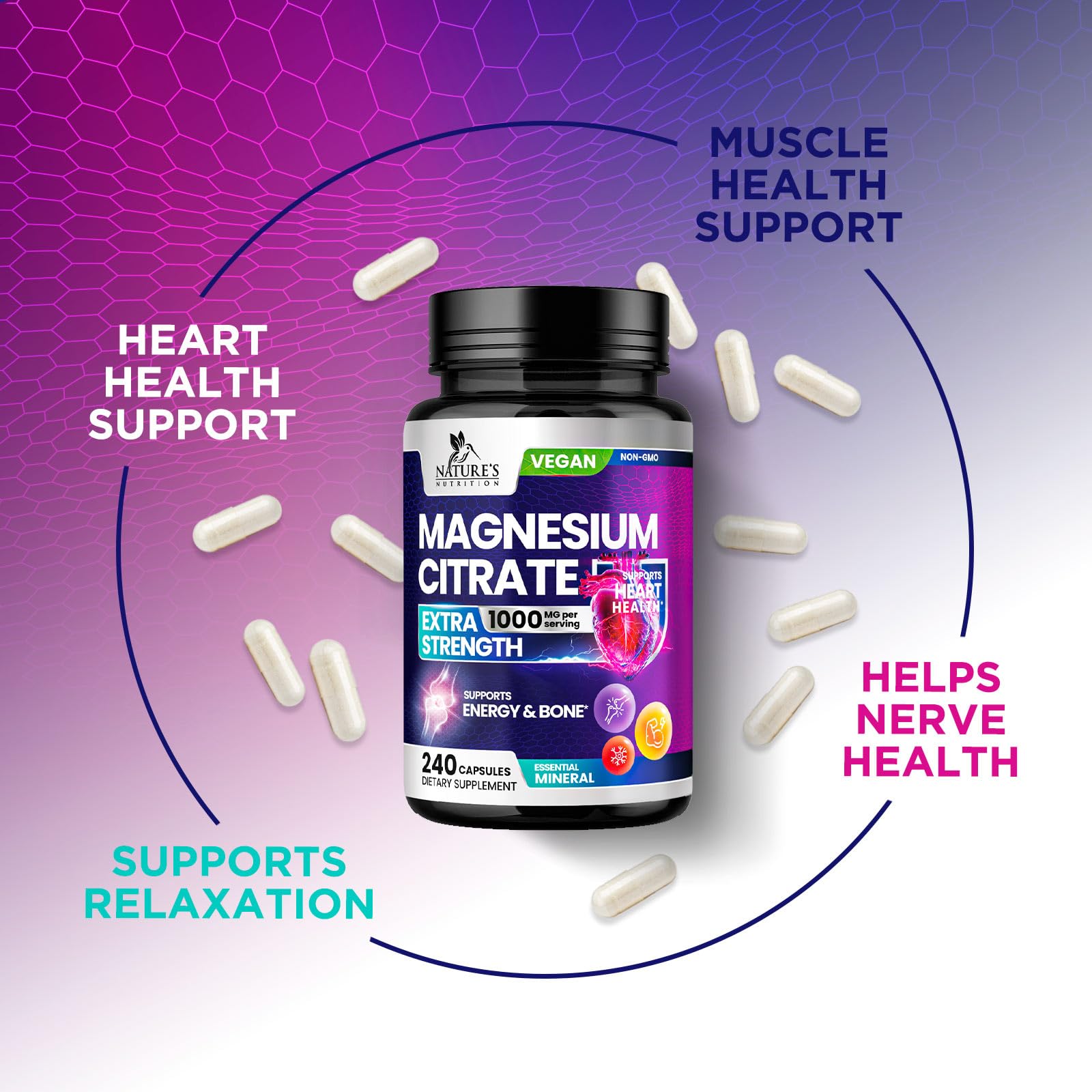 Nature's Nutrition Magnesium Citrate 1000mg ingredients list