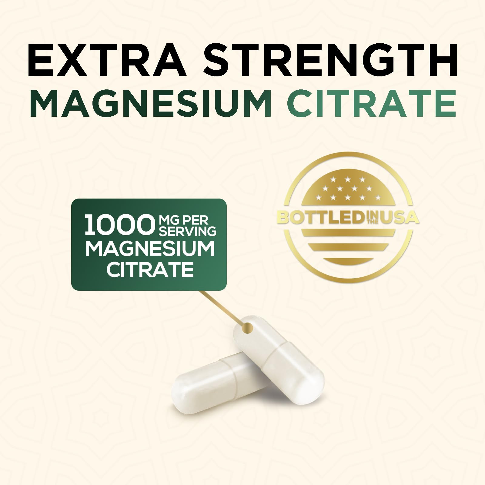 Nature's Nutrition Magnesium Citrate Capsules 1000mg back label
