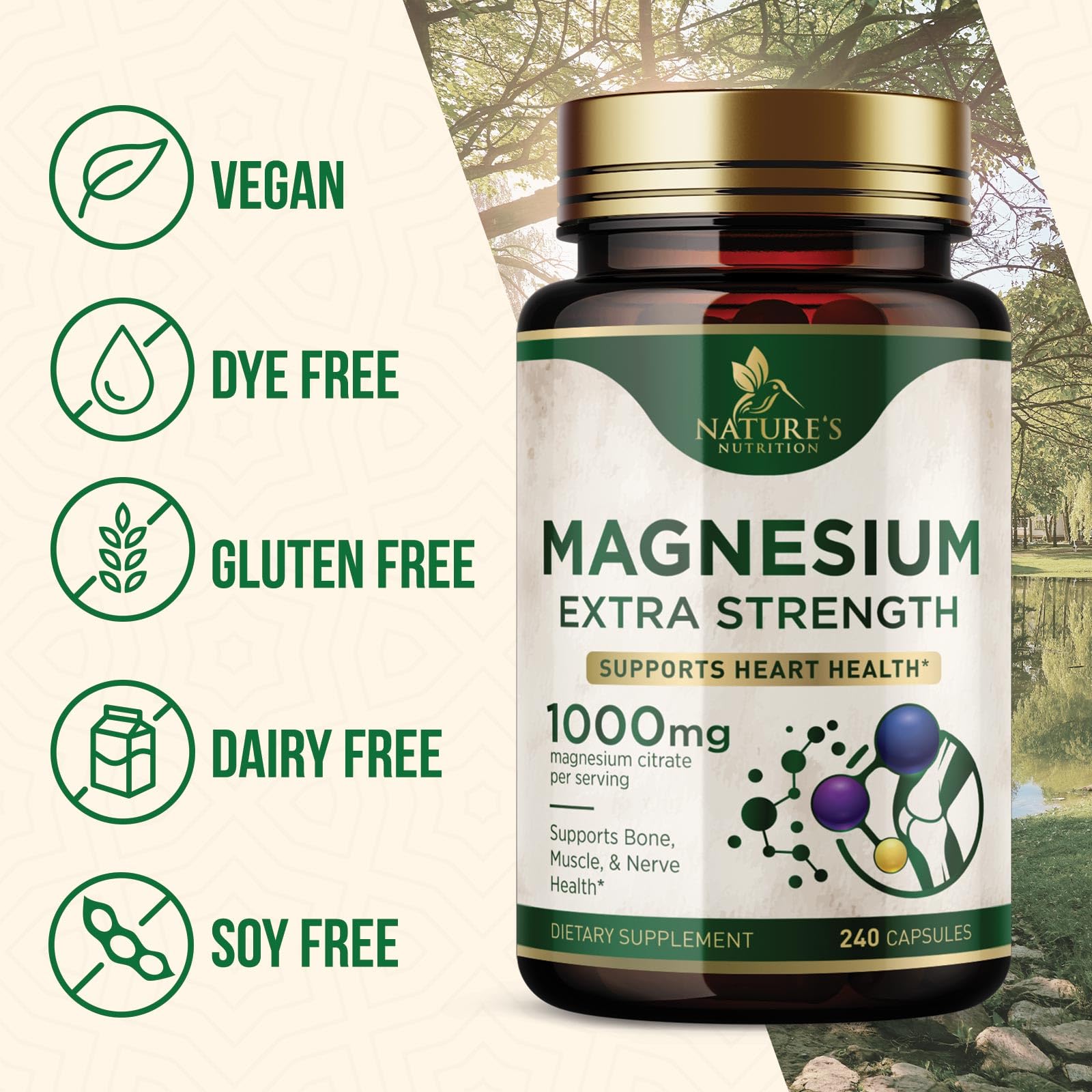 Nature's Nutrition Magnesium Citrate Capsules 1000mg ingredients list
