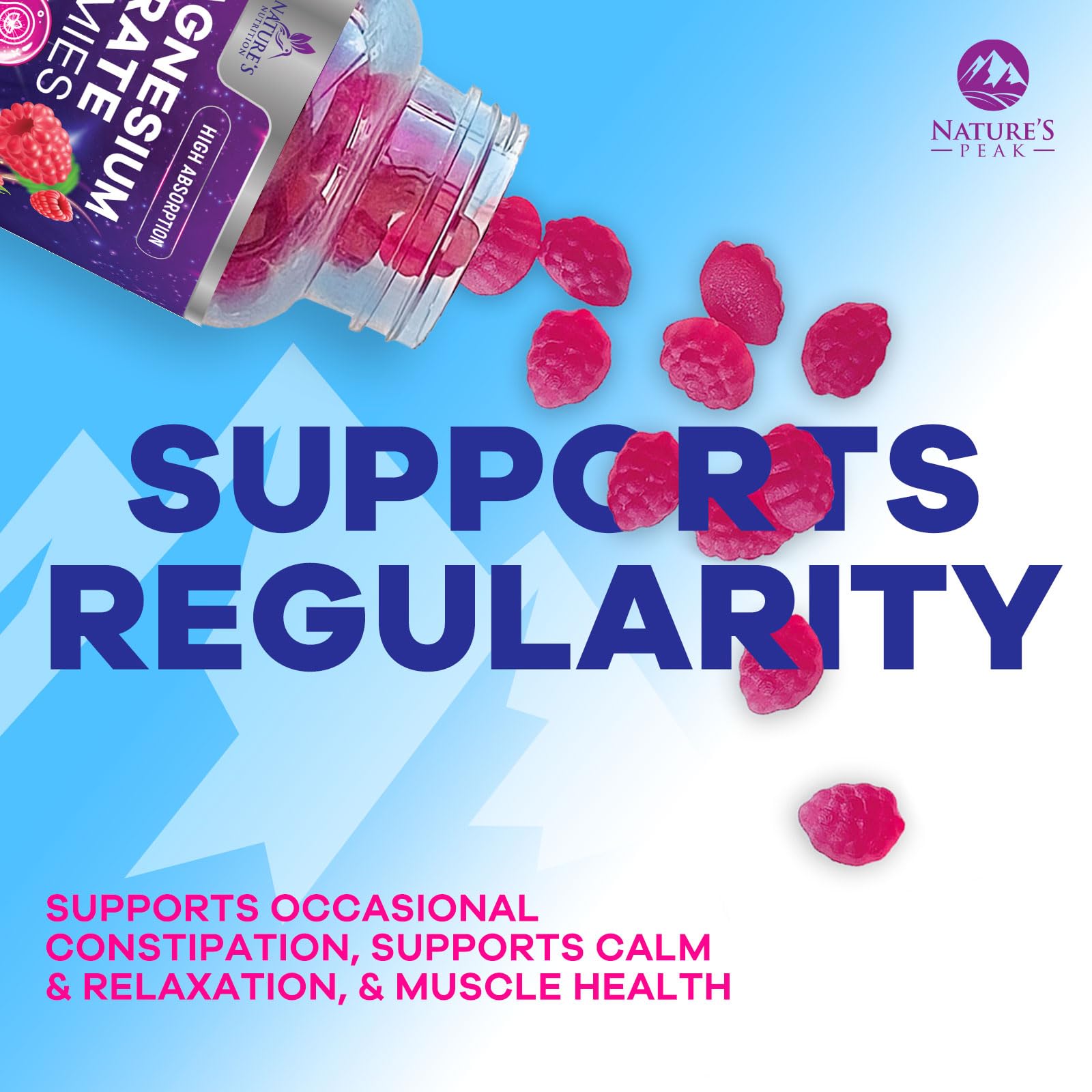 Nature's Nutrition Magnesium Citrate Gummies in a bowl