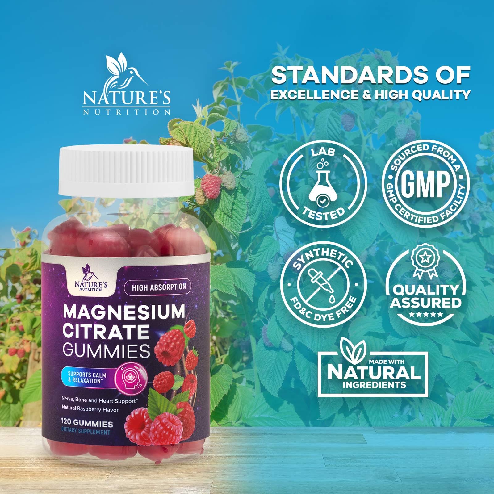 Nature's Nutrition Magnesium Citrate Gummies ingredients list