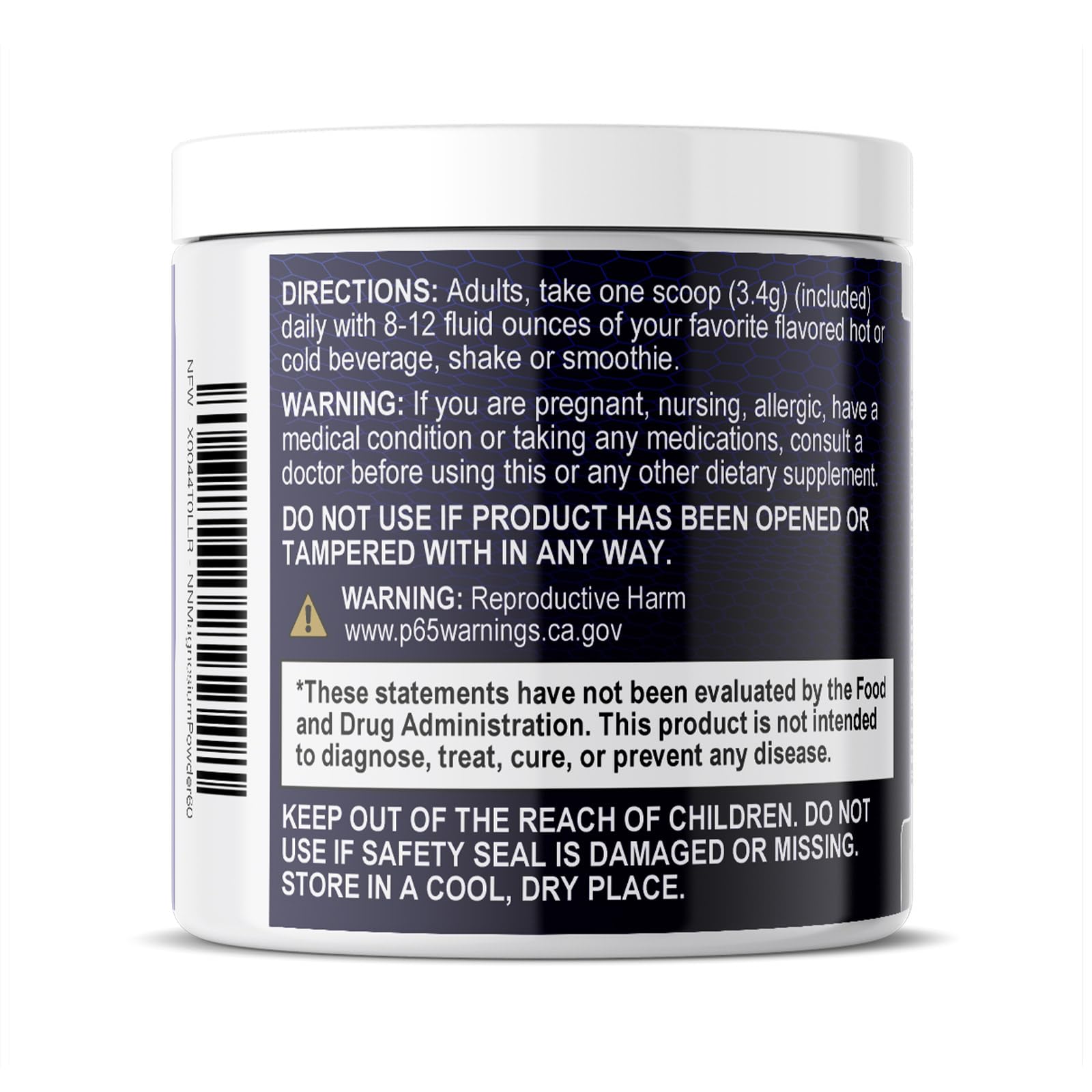 Nature's Nutrition Magnesium Citrate Powder 272g in a glass