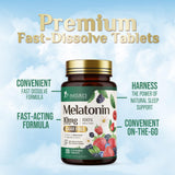 Nature's Nutrition Melatonin 10mg bottle with a nightstand background