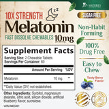 Nature's Nutrition Melatonin 10mg tablets showing fast dissolve texture