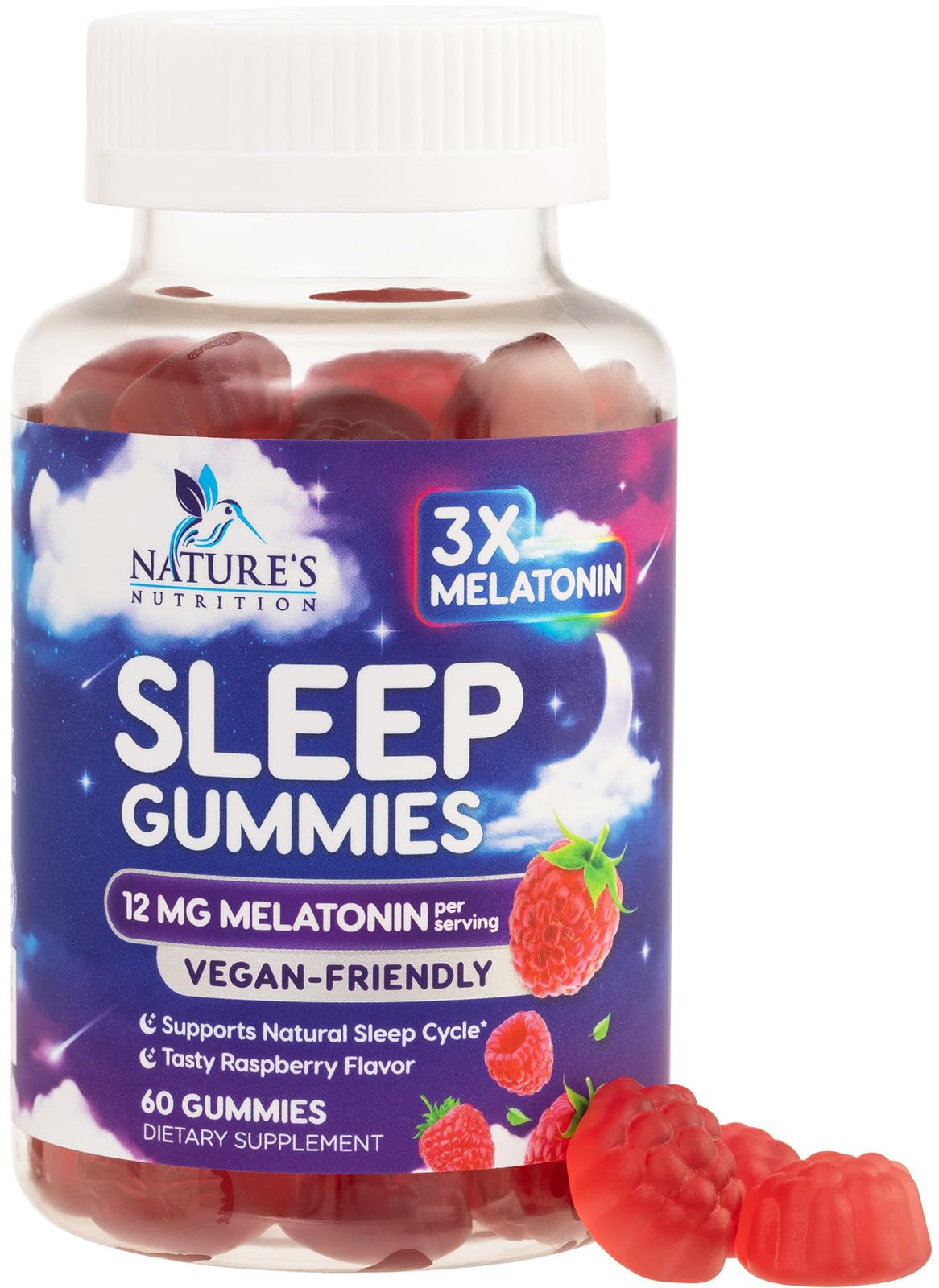 Nature's Nutrition Melatonin Sleep Gummies 12mg front view