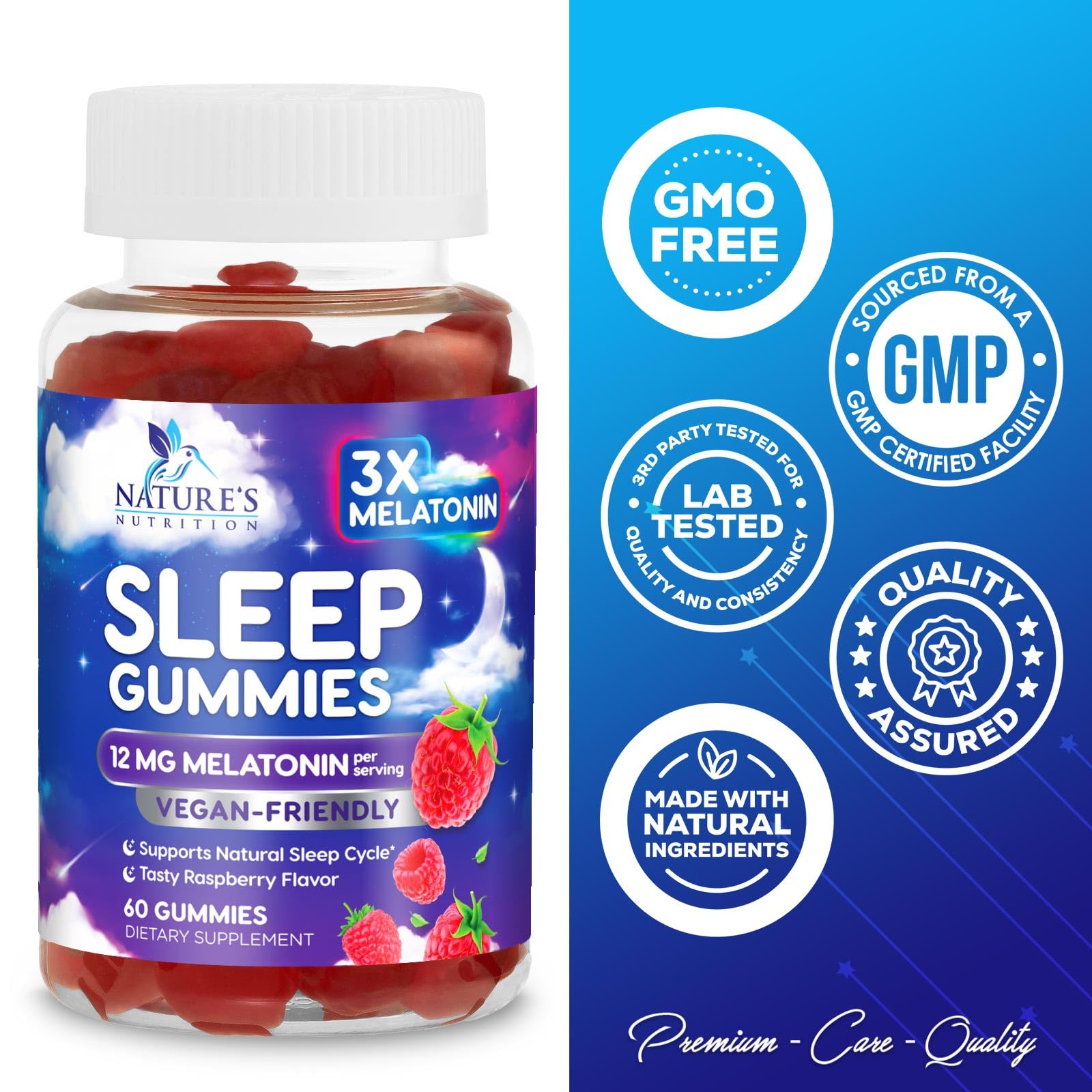 Nature's Nutrition Melatonin Sleep Gummies 12mg packaging