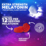 Nature's Nutrition Melatonin Sleep Gummies 12mg with a spoonful of gummies
