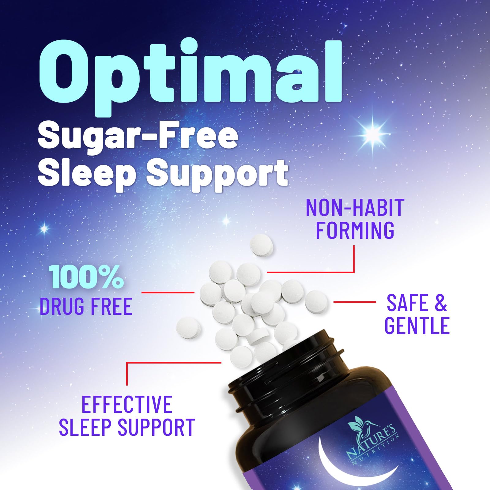 Nature's Nutrition Melatonin Sleep Supplement 10mg ingredients list