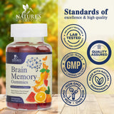 Nature's Nutrition Memory Gummies back view with nutrition facts