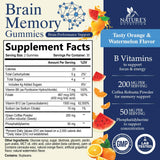 Nature's Nutrition Memory Gummies side view showing ingredients