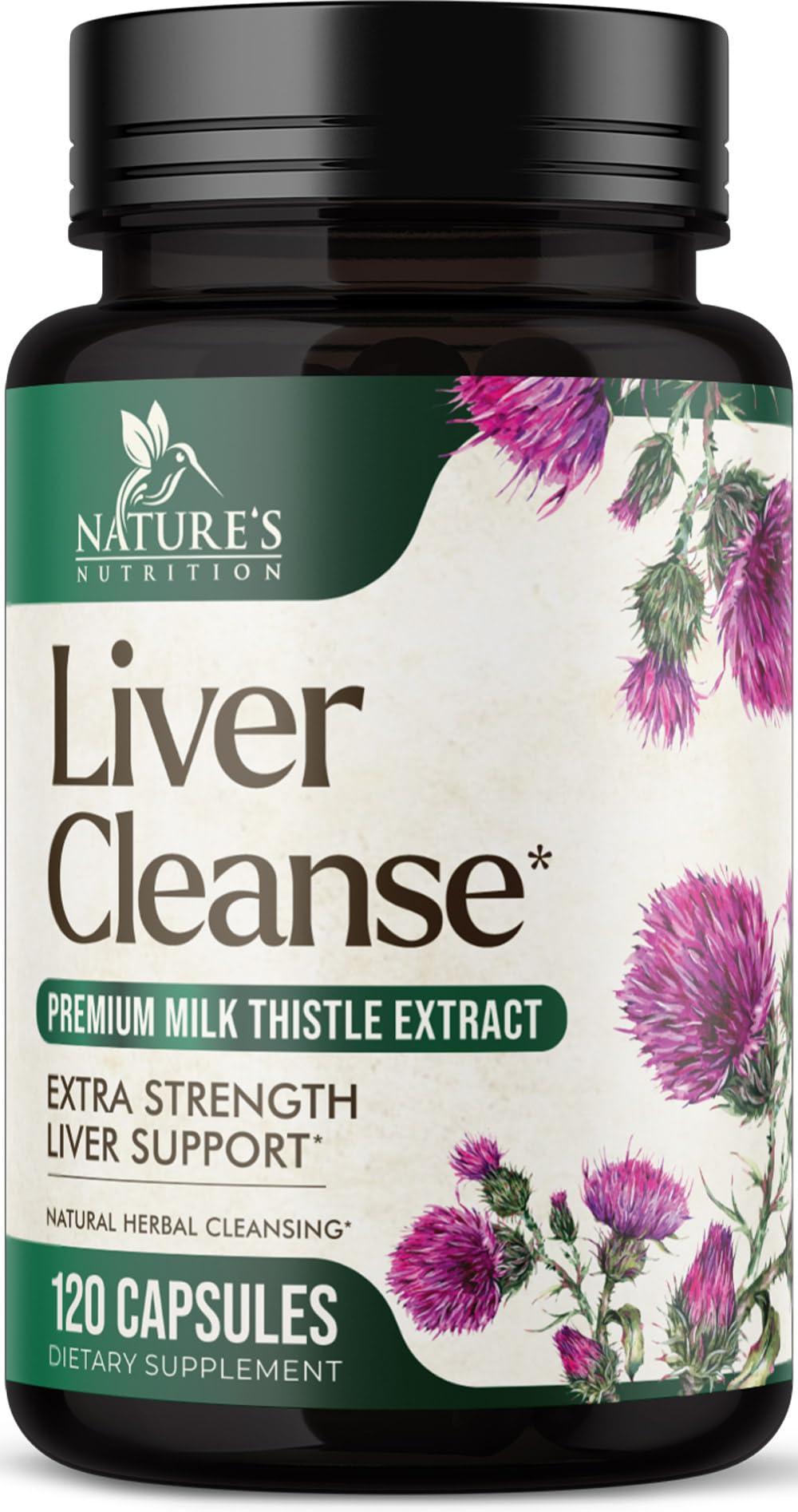 Nature's Nutrition Milk Thistle Liver Support Supplement front view