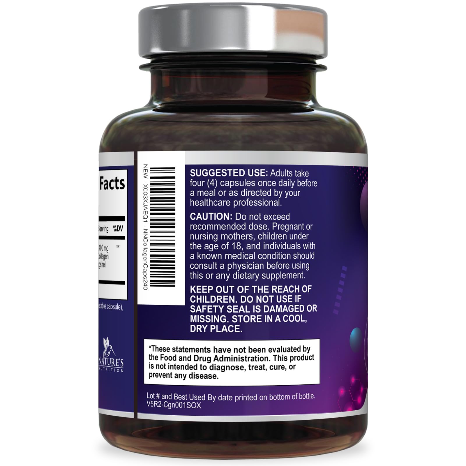 Nature's Nutrition Multi Collagen Capsules packaging details