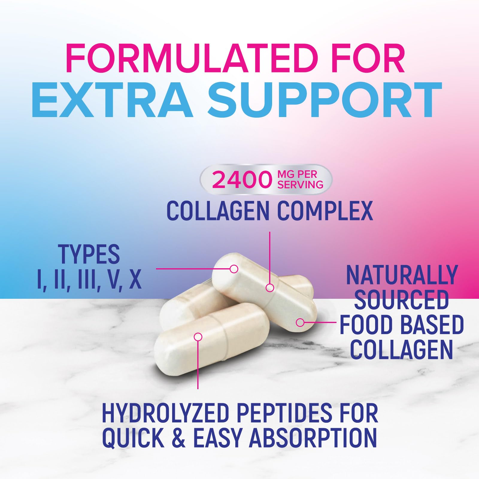 Nature's Nutrition Multi Collagen Capsules with measuring spoon