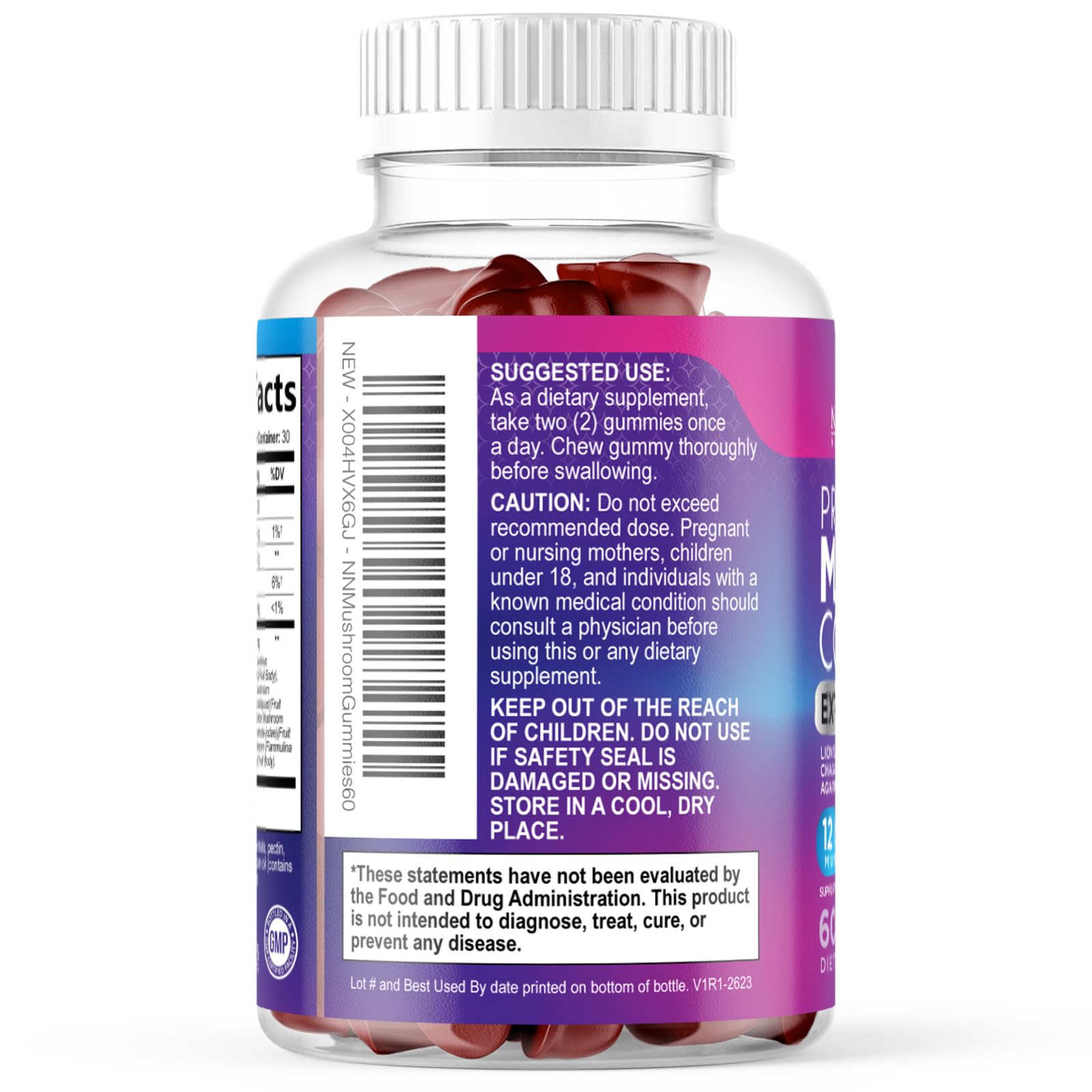 Nature's Nutrition Mushroom Gummies ingredients list