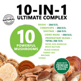 Nature's Nutrition Mushroom Supplement 10 in 1 Capsules bottle with label