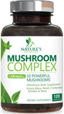 Nature's Nutrition Mushroom Supplement 10 in 1 Capsules front view