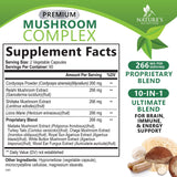 Nature's Nutrition Mushroom Supplement 10 in 1 Capsules side view