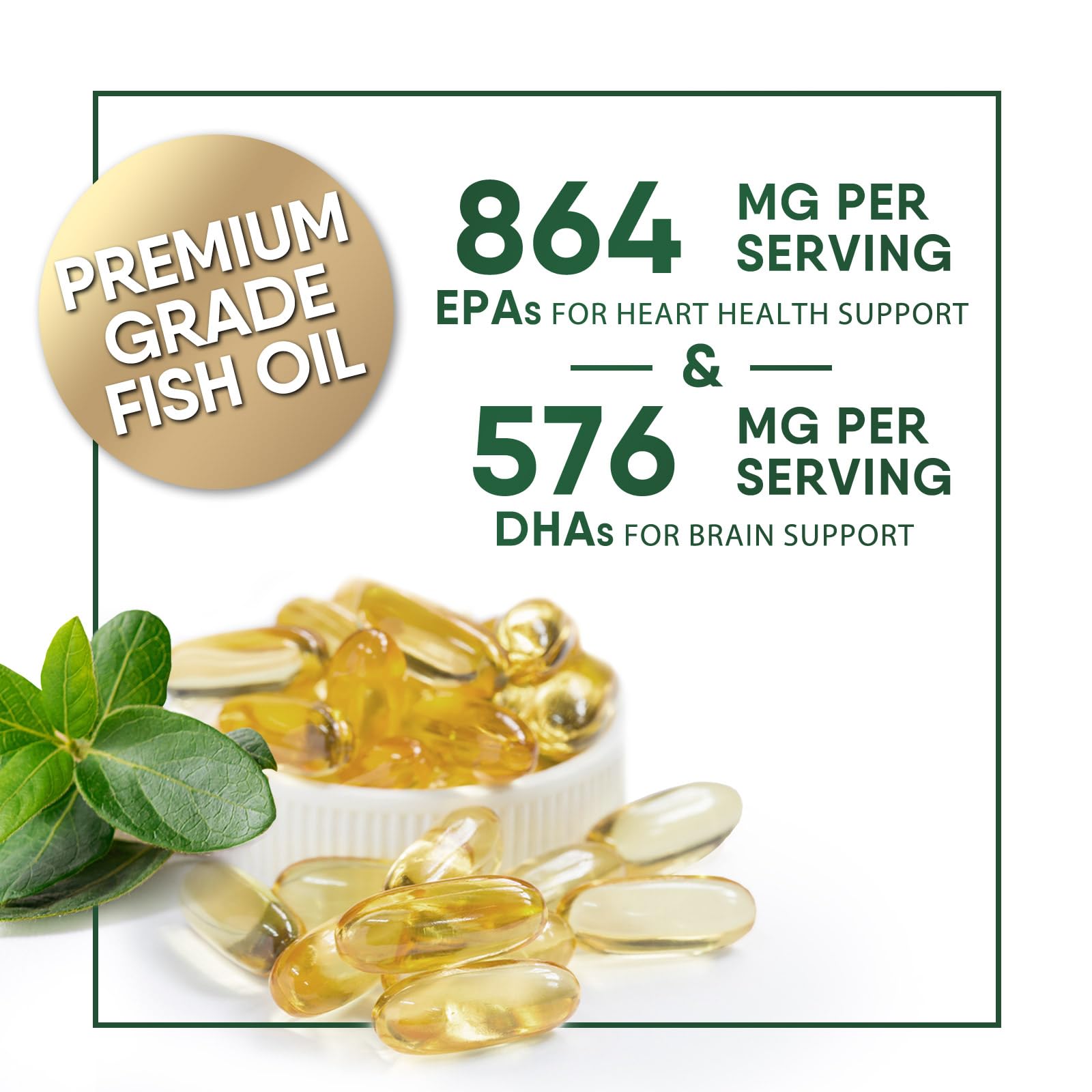 Nature's Nutrition Omega-3 Fish Oil 2400mg softgel bottle