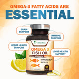 Nature's Nutrition Omega-3 Fish Oil 2400mg softgel on a wooden table