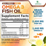 Nature's Nutrition Omega-3 Fish Oil 2400mg softgel side view