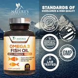 Nature's Nutrition Omega-3 Fish Oil 2400mg softgel with natural lemon flavour
