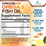 Nature's Nutrition Omega-3 Fish Oil 2400mg softgels bottle side view