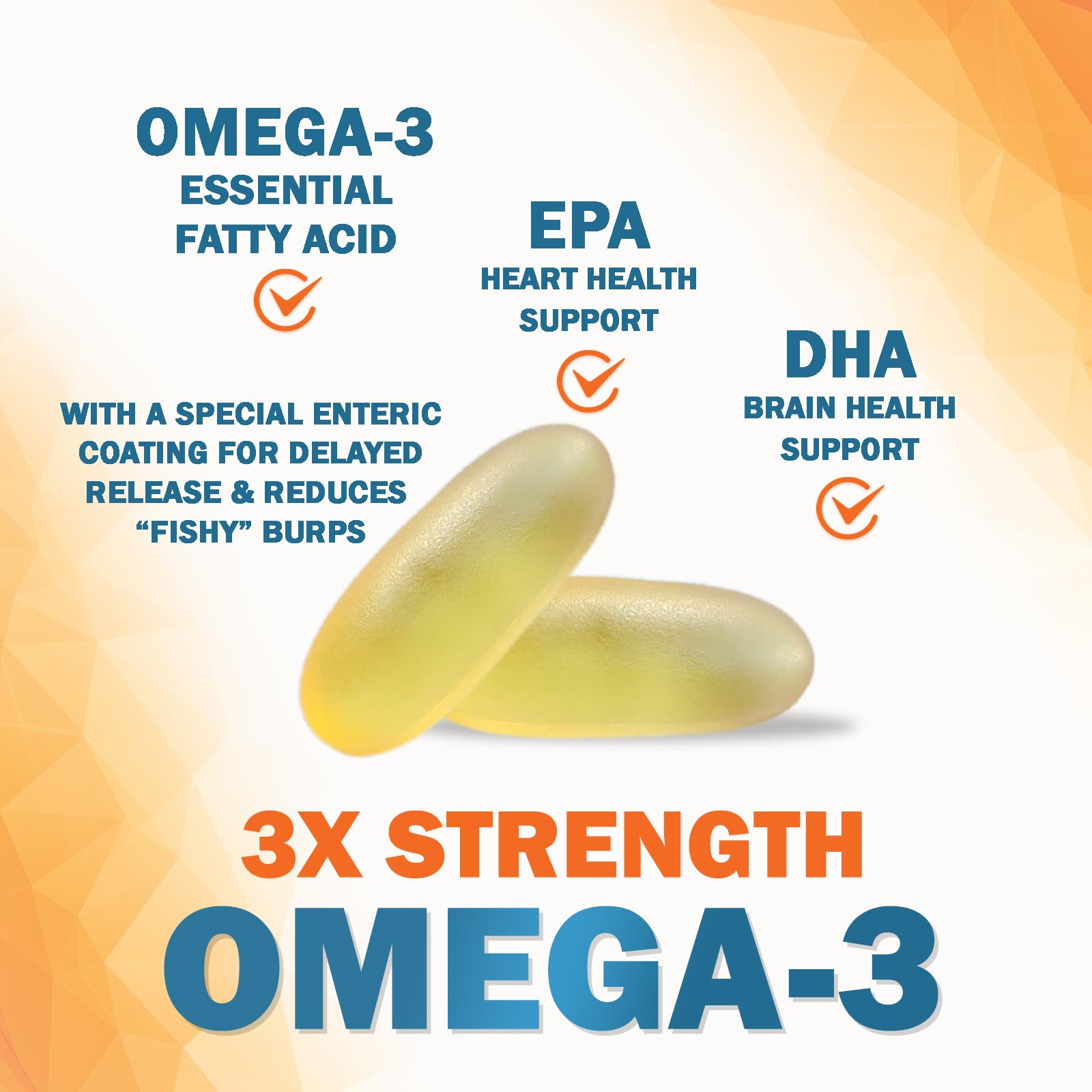 Nature's Nutrition Omega-3 Fish Oil 2400mg softgels with lemon flavour
