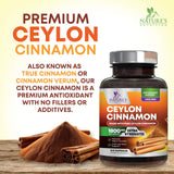 Nature's Nutrition Organic Ceylon Cinnamon Capsules with cinnamon sticks