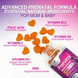 Nature's Nutrition Prenatal Gummies 363g showing ingredients list
