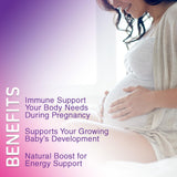 Nature's Nutrition Prenatal Gummies 363g with a handful of gummies