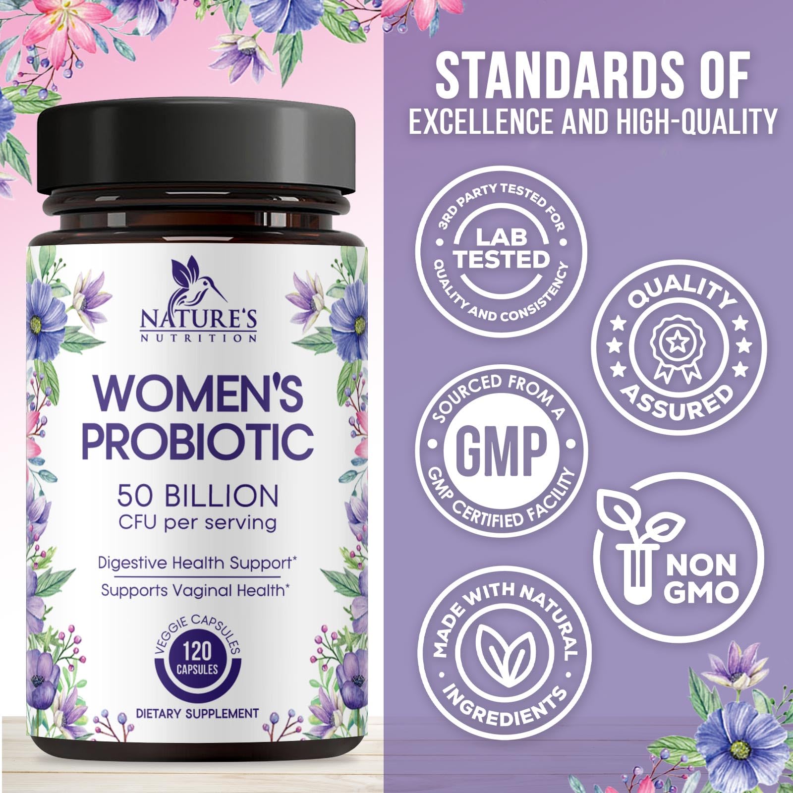 Nature's Nutrition Probiotic Capsules close-up of capsules