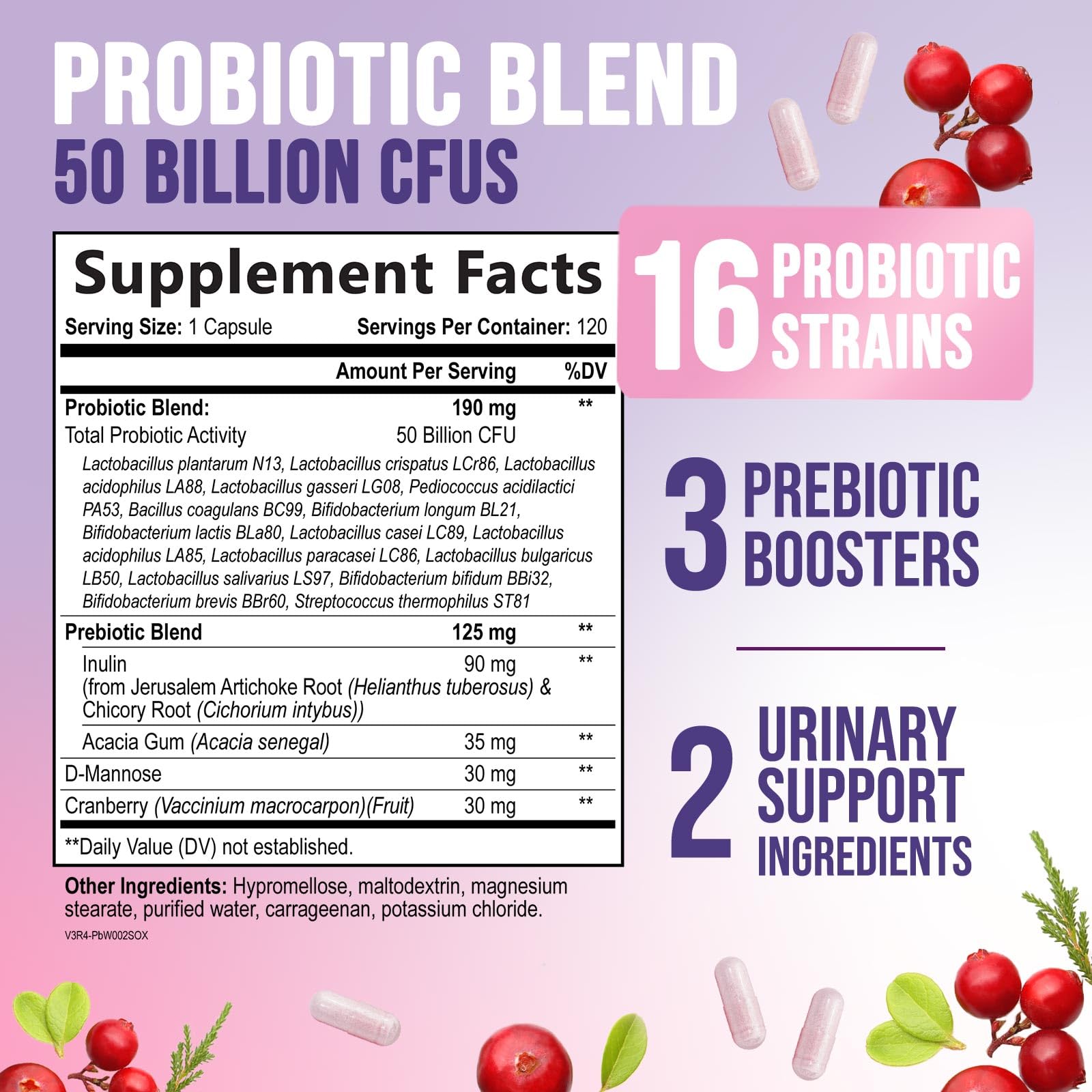 Nature's Nutrition Probiotic Capsules side view showing label