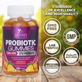 Nature's Nutrition Probiotic Gummies on a wooden table