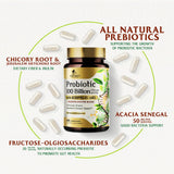 Nature's Nutrition Probiotic Prebiotic Supplement on a wooden table